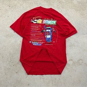 VTG 1997 Tee Jays Redneck Racing Funny Car Quote Graphic T-shirt Men’s L USA Red